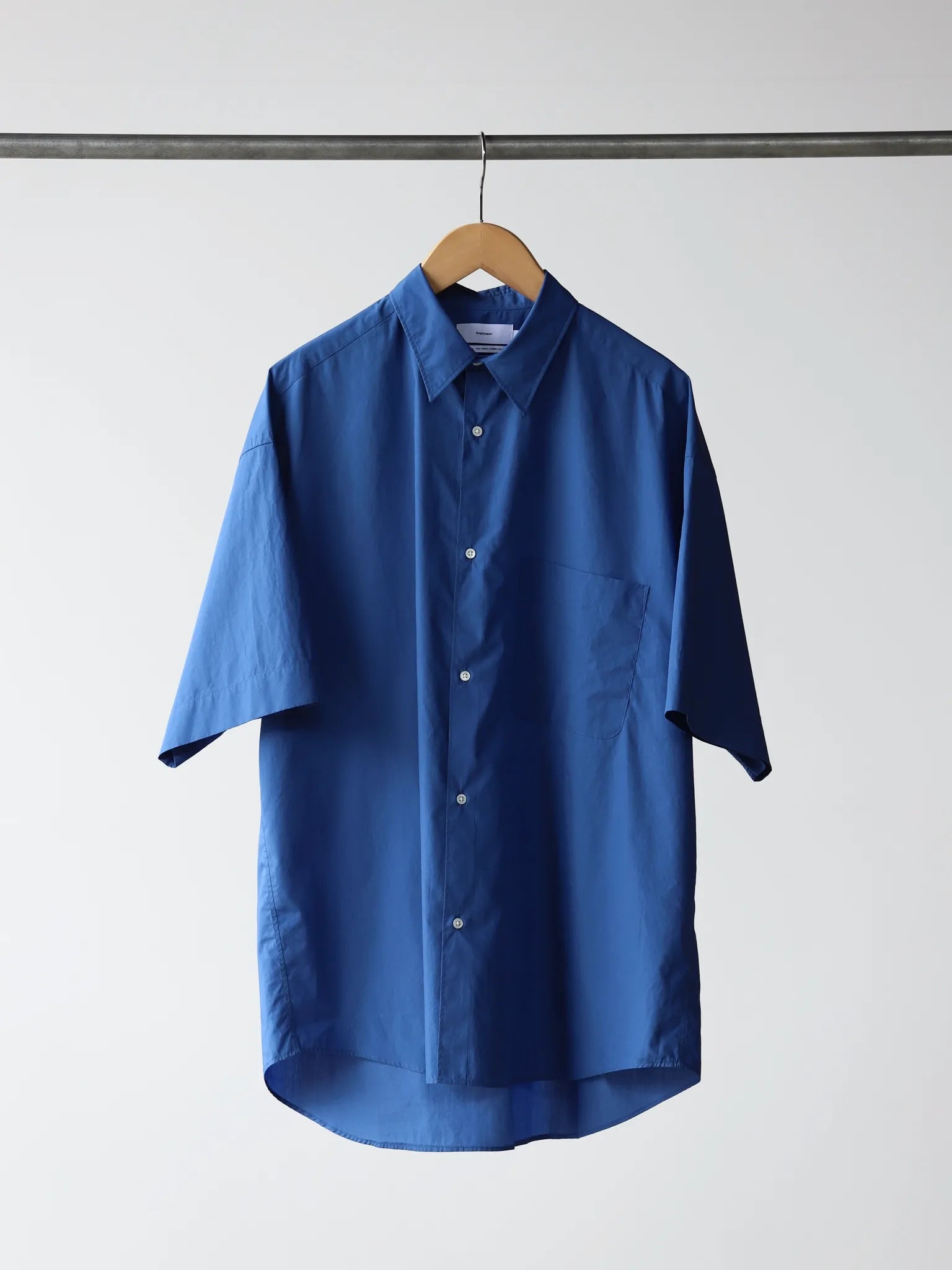 Graphpaper Broad S/S Oversized Regular Collar Shirt M.BLUE