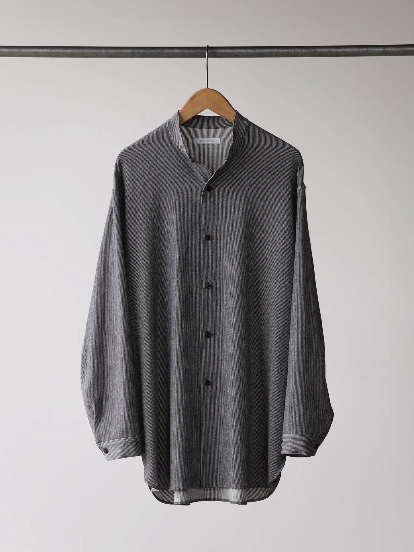 tilt-the-authentics-top-pique-stand-collar-shirt-gray-1